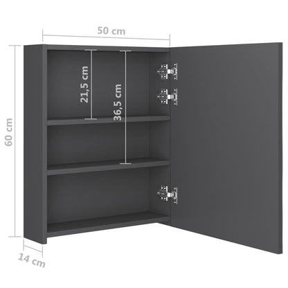 Badkamerkast Met Spiegel En Led 50X4X60 Cm Grijs