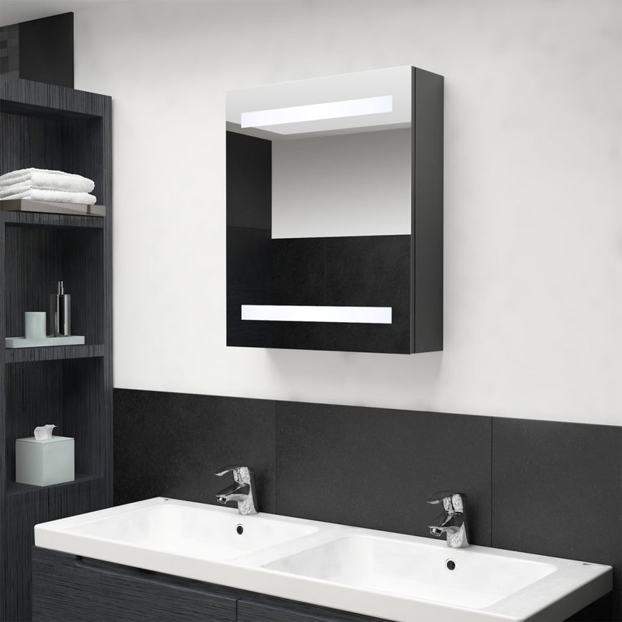 Badkamerkast Met Spiegel En Led 50X4X60 Cm Grijs