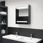 Bathroom cabinet with mirror LED 50x14x60 cm glossy grey