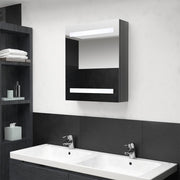 Badkamerkast met spiegel 50x14x60 cm glanzend grijs