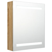 Badkamerkast Met Spiegel En Led 50X14X60 Cm Kleurig Eiken