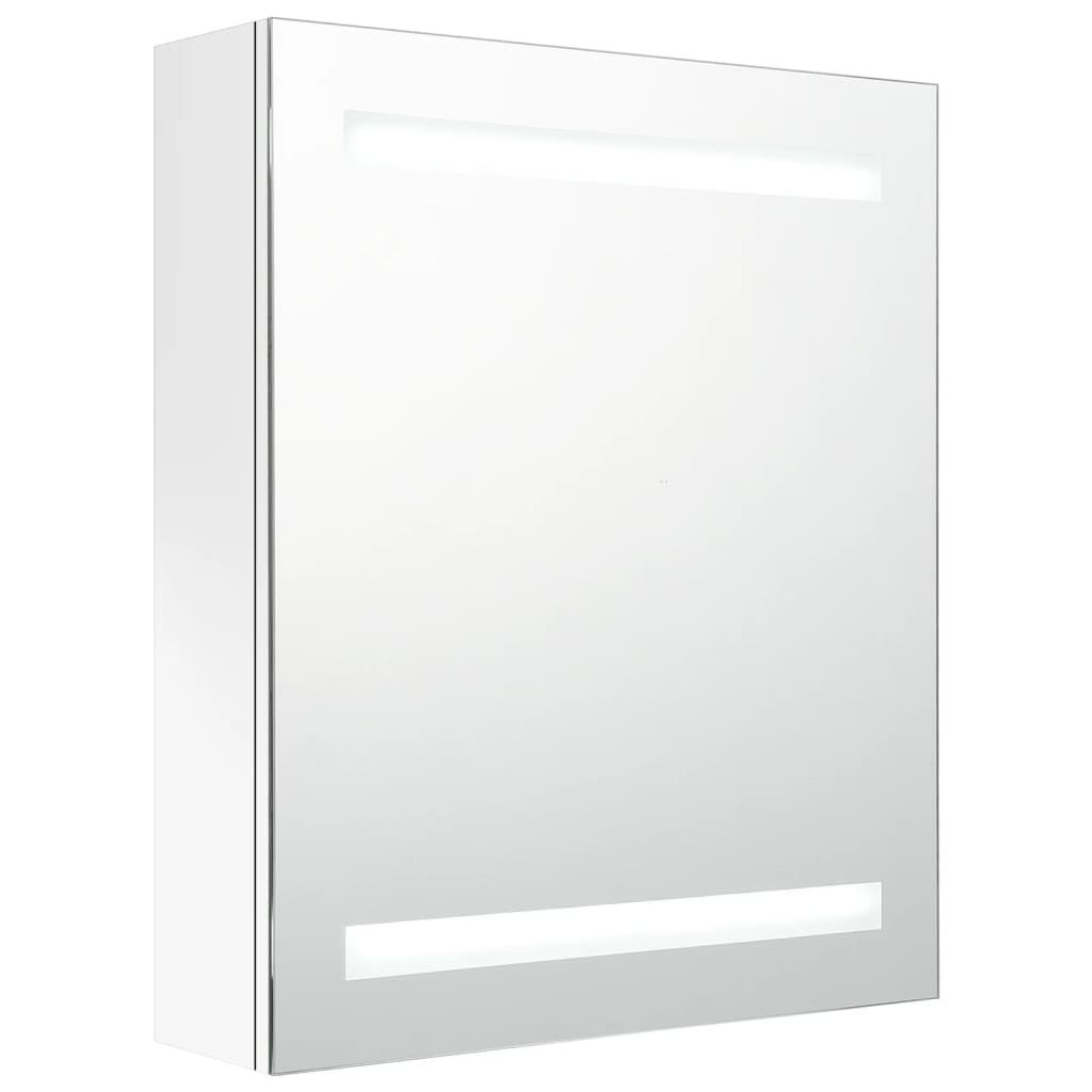 Badkamerkast Met Spiegel En Led 50X4X60 Cm Glanzend wit