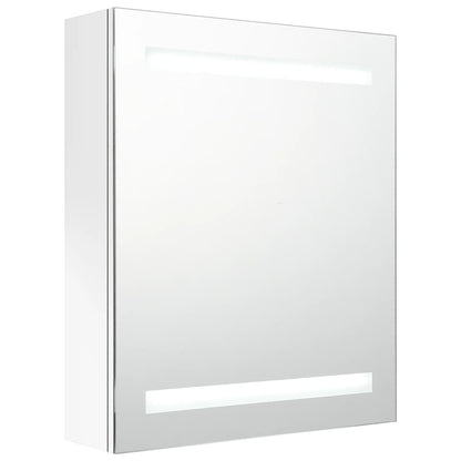 Badkamerkast Met Spiegel En Led 50X4X60 Cm Glanzend wit