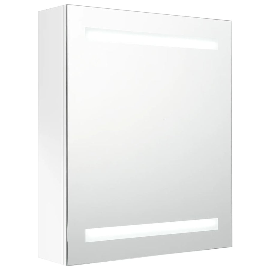 Badkamerkast Met Spiegel En Led 50X4X60 Cm Glanzend wit