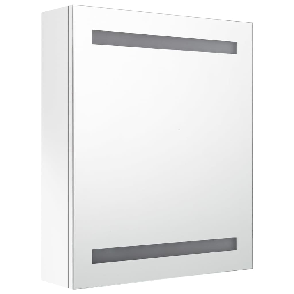 Badkamerkast Met Spiegel En Led 50X4X60 Cm Glanzend wit