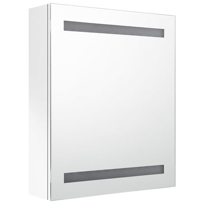 Badkamerkast Met Spiegel En Led 50X4X60 Cm Glanzend wit