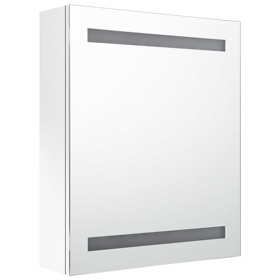 Badkamerkast Met Spiegel En Led 50X4X60 Cm Glanzend wit