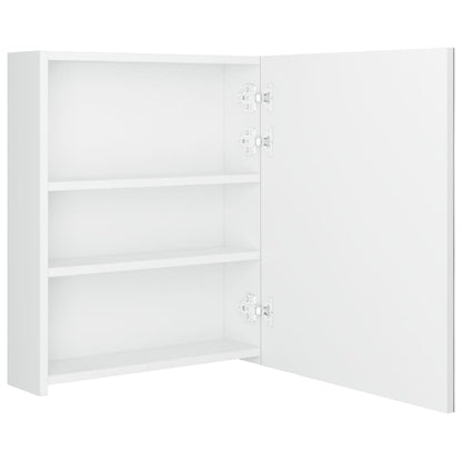 Badkamerkast Met Spiegel En Led 50X4X60 Cm Glanzend wit