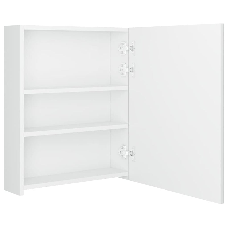 Badkamerkast Met Spiegel En Led 50X4X60 Cm Glanzend wit