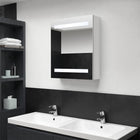 Bathroom Cabinet with Mirror and LED 50x14x60 cm Glossy White