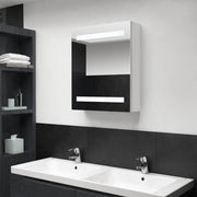 Badkamerkast met spiegel en LED 50x14x60 cm wit