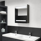 Badkamerkast met spiegel en LED 50x14x60 cm antraciet