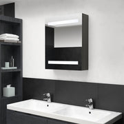 Badkamerkast met spiegel en LED 50x14x60 cm antraciet