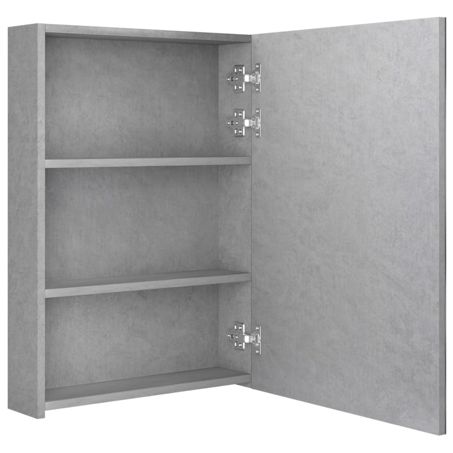 Badkamerkast Met Spiegel En Led 50X3X70 Cm Betongrijs