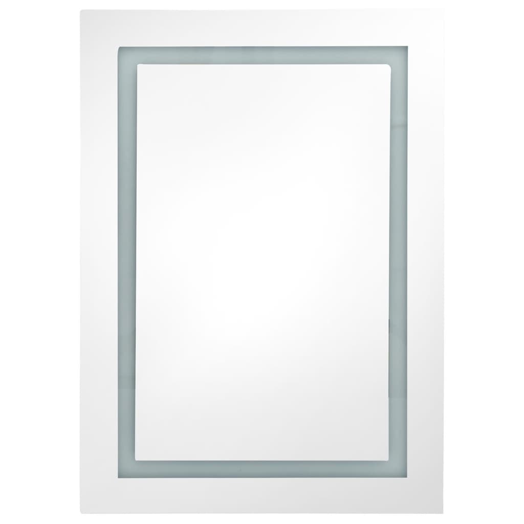 Badkamerkast Met Spiegel Led 50X3X70 Cm Glanzend zwart