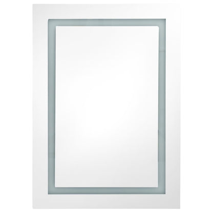 Badkamerkast Met Spiegel Led 50X3X70 Cm Glanzend zwart