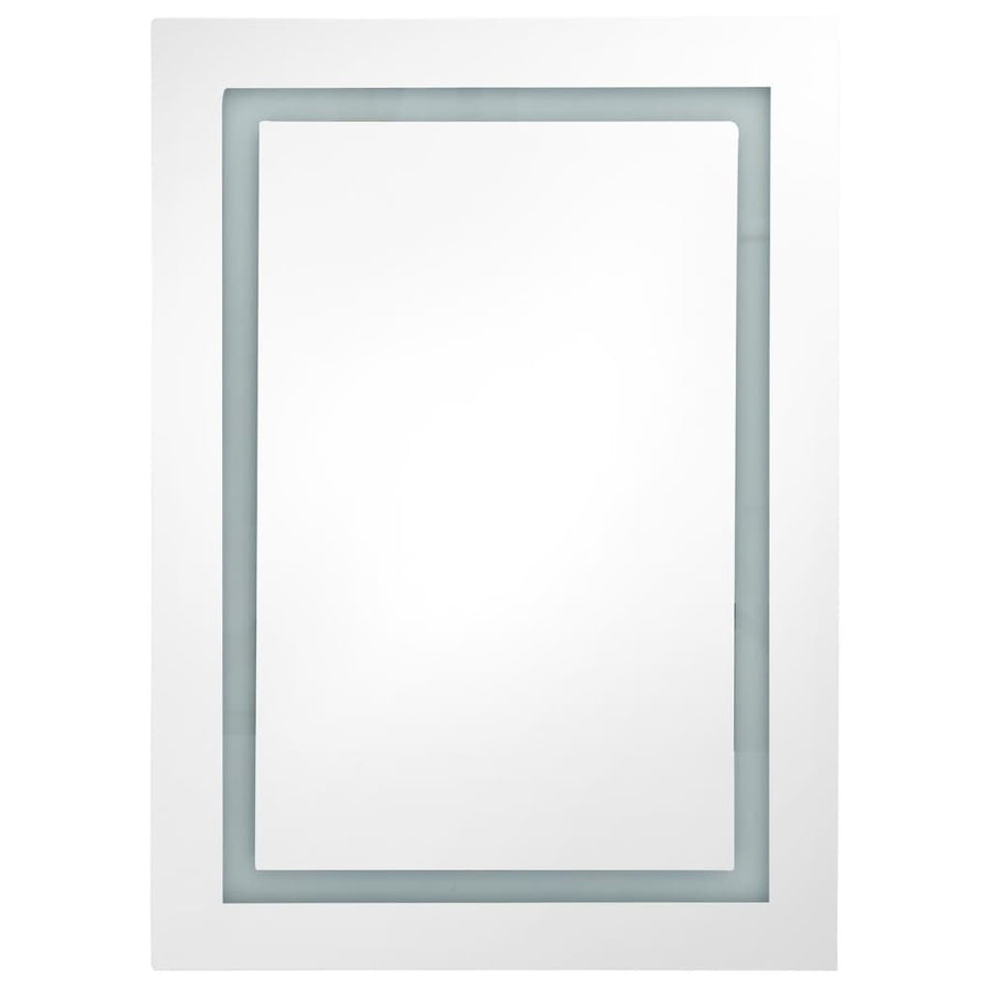 Badkamerkast Met Spiegel Led 50X3X70 Cm Glanzend zwart
