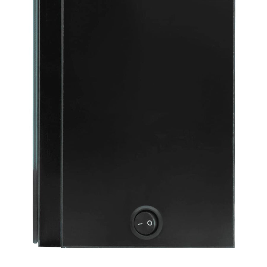 Badkamerkast Met Spiegel Led 50X3X70 Cm Glanzend zwart