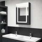 Bathroom cabinet with mirror LED 50x13x70 cm glossy black