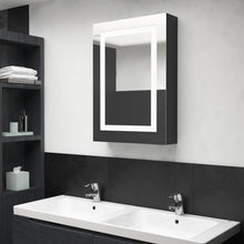 Badkamerkast Met Spiegel Led 50X3X70 Cm Glanzend zwart