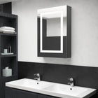 Bathroom cabinet with mirror and LED 50x13x70 cm grey