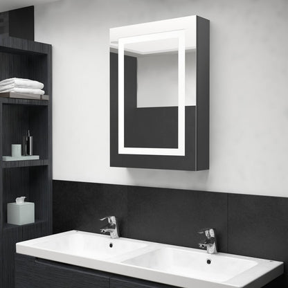 Badkamerkast Met Spiegel En Led 50X3X70 Cm Grijs