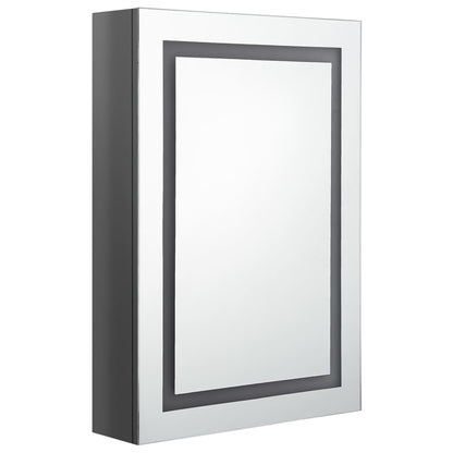 Badkamerkast Met Spiegel En Led 50X3X70 Cm Glanzend grijs