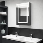 Bathroom cabinet with mirror and LED 50x13x70 cm glossy grey