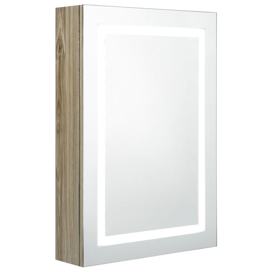 Badkamerkast Met Spiegel En Led 50X3X70 Cm Kleurig Eiken