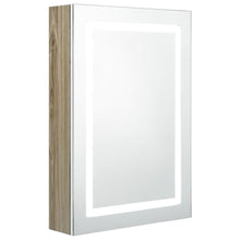 Badkamerkast Met Spiegel En Led 50X3X70 Cm Kleurig Wit en eiken