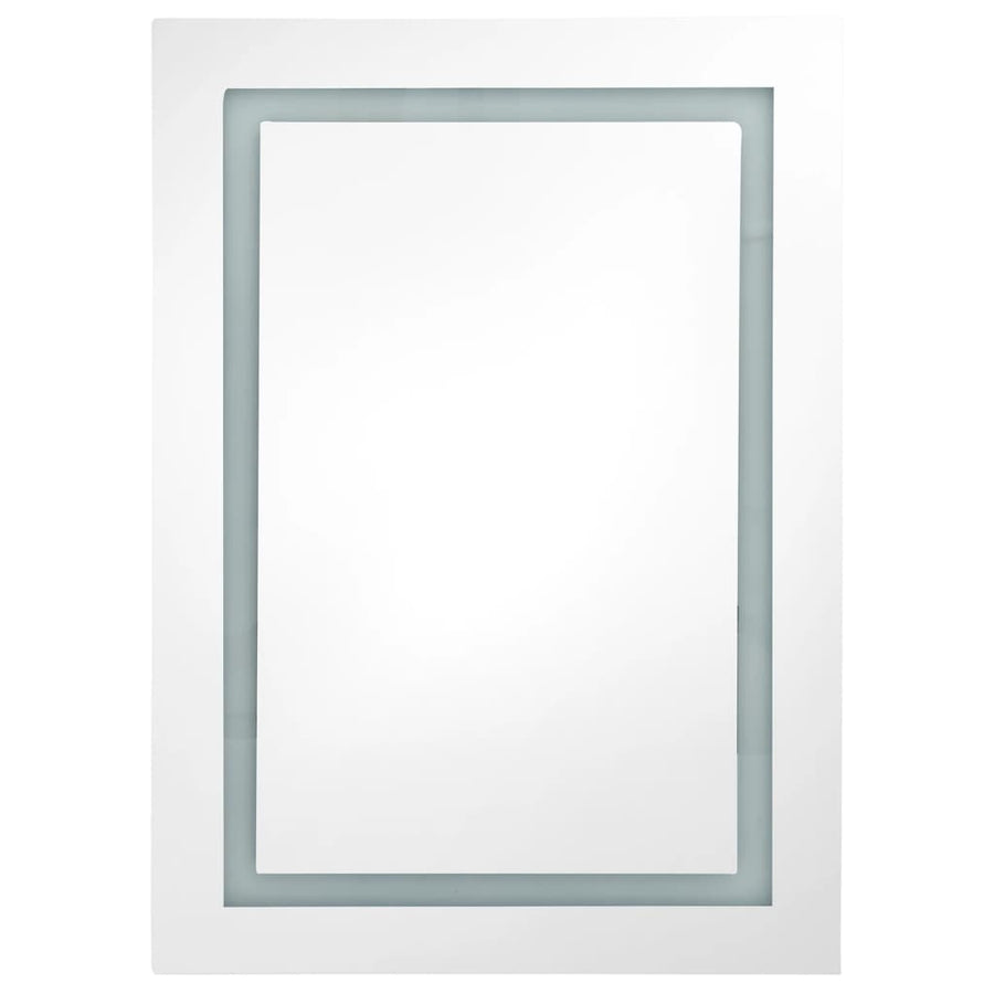 Badkamerkast Met Spiegel En Led 50X3X70 Cm Kleurig Wit en eiken