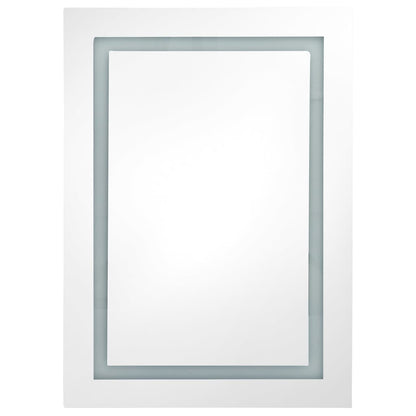 Badkamerkast Met Spiegel En Led 50X3X70 Cm Glanzend wit