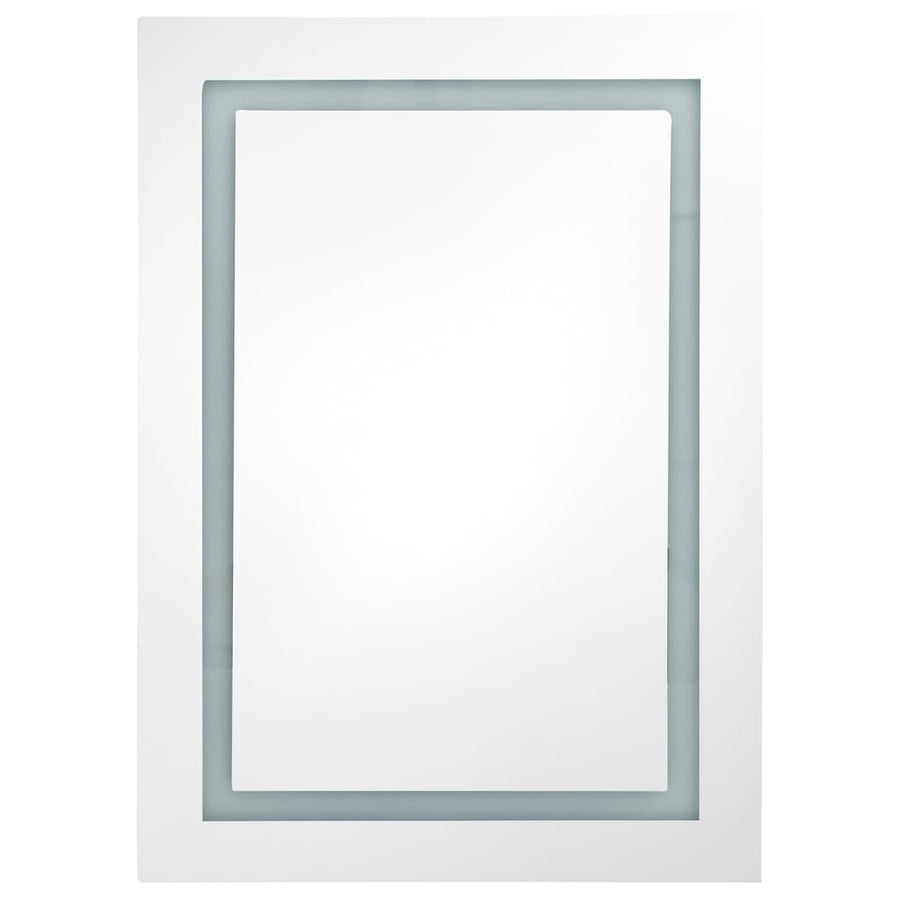 Badkamerkast Met Spiegel En Led 50X3X70 Cm Glanzend wit