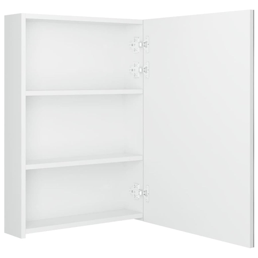 Badkamerkast Met Spiegel En Led 50X3X70 Cm Glanzend wit