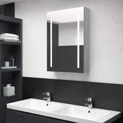 Badkamerkast Met Spiegel En Led 50 x 13 x 70 cm Betongrijs