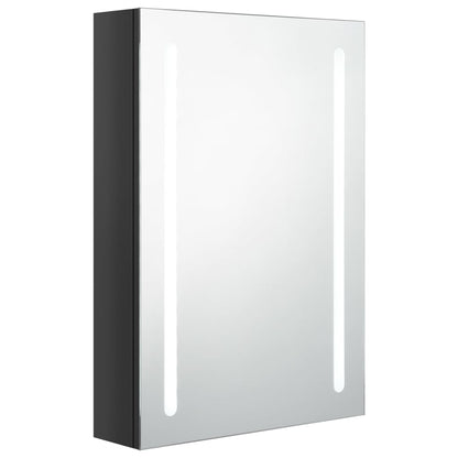 Badkamerkast Met Spiegel En Led 50 x 13 x 70 cm Glanzend zwart
