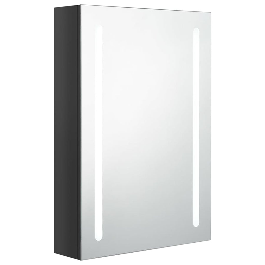 Badkamerkast Met Spiegel En Led 50 x 13 x 70 cm Glanzend zwart