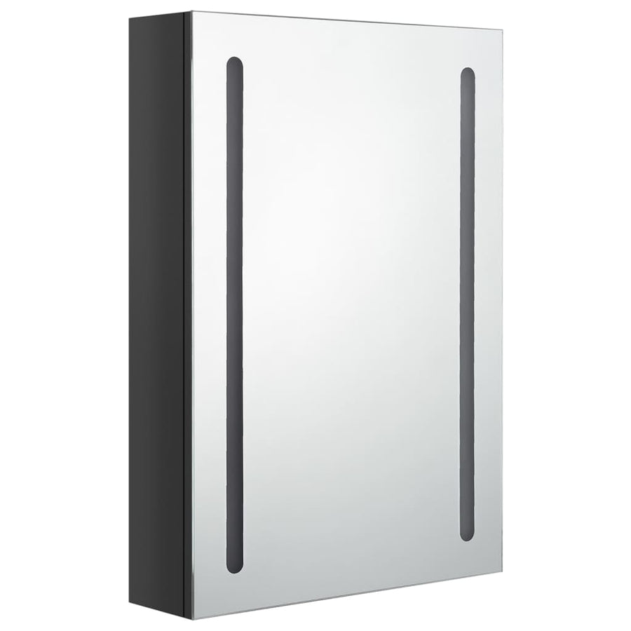 Badkamerkast Met Spiegel En Led 50 x 13 x 70 cm Glanzend zwart