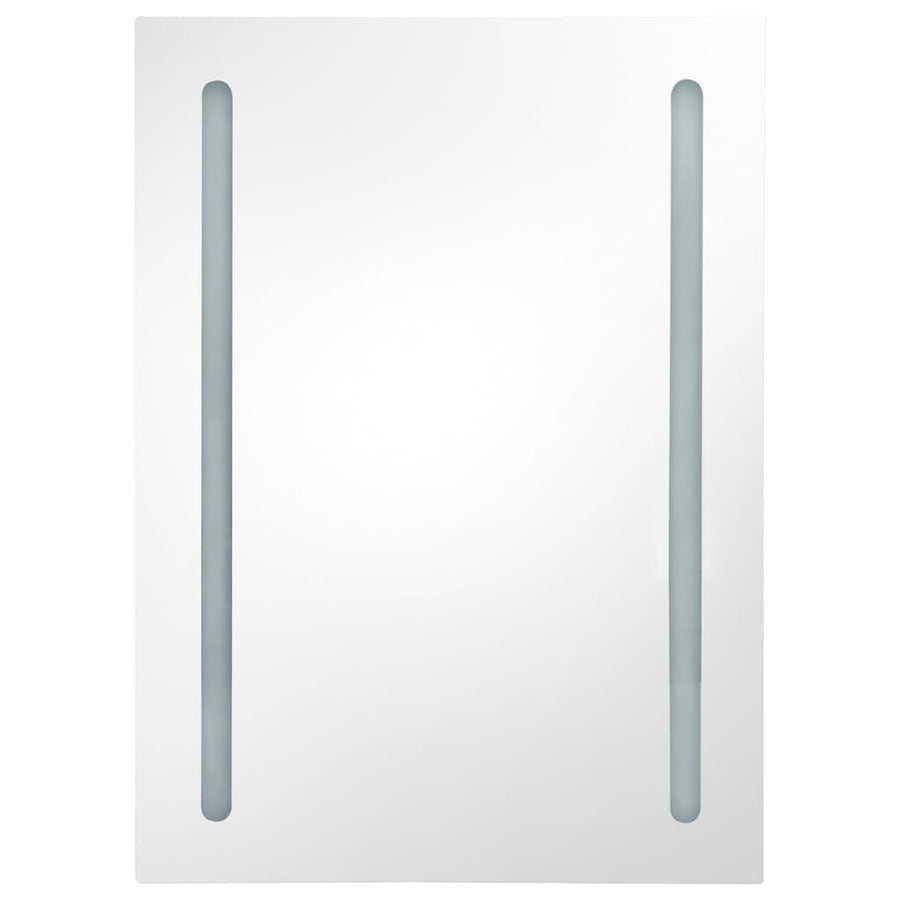 Badkamerkast Met Spiegel En Led 50 x 13 x 70 cm Glanzend zwart