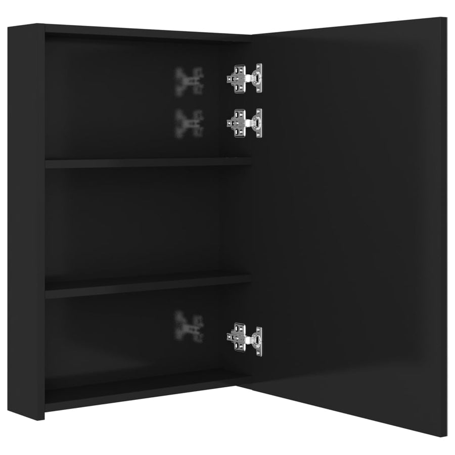 Badkamerkast Met Spiegel En Led 50 x 13 x 70 cm Glanzend zwart