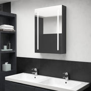 Badkamerkast met spiegel en LED 50x13x70 cm zwart