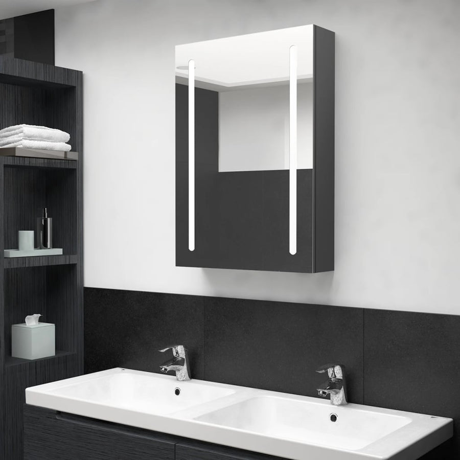 Badkamerkast Met Spiegel En Led 50 x 13 x 70 cm Grijs