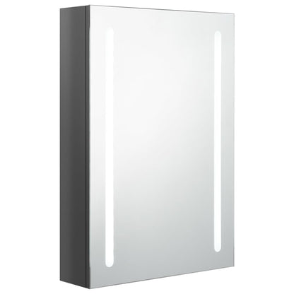 Badkamerkast Met Spiegel En Led 50 x 13 x 70 cm Glanzend grijs