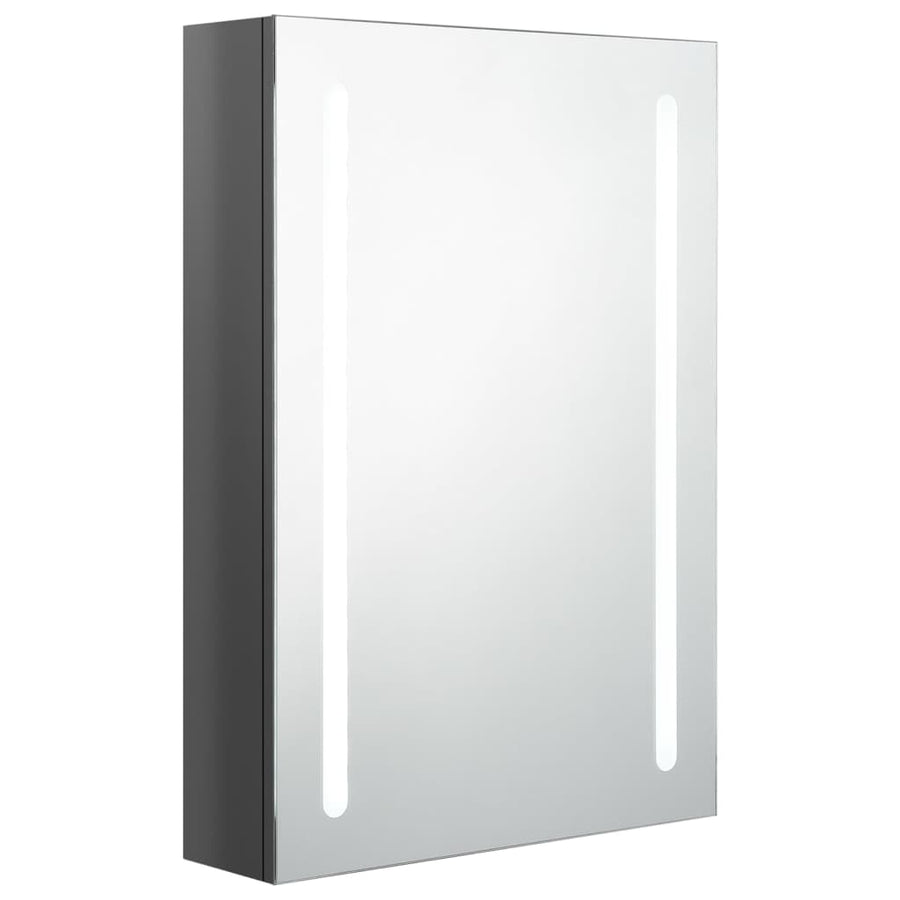 Badkamerkast Met Spiegel En Led 50 x 13 x 70 cm Glanzend grijs