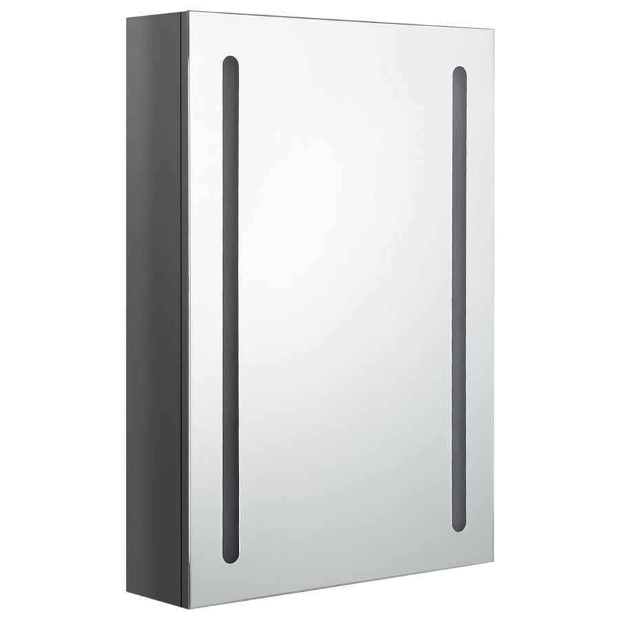 Badkamerkast Met Spiegel En Led 50 x 13 x 70 cm Glanzend grijs
