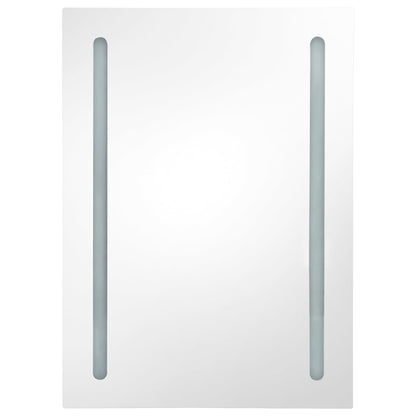 Badkamerkast Met Spiegel En Led 50 x 13 x 70 cm Glanzend grijs