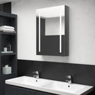 Bathroom cabinet with mirror and LED 50x13x70 cm glossy grey