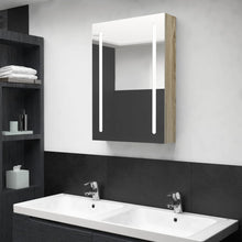 Badkamerkast Met Spiegel En Led Kleurig 50 x 13 x 70 cm Eiken