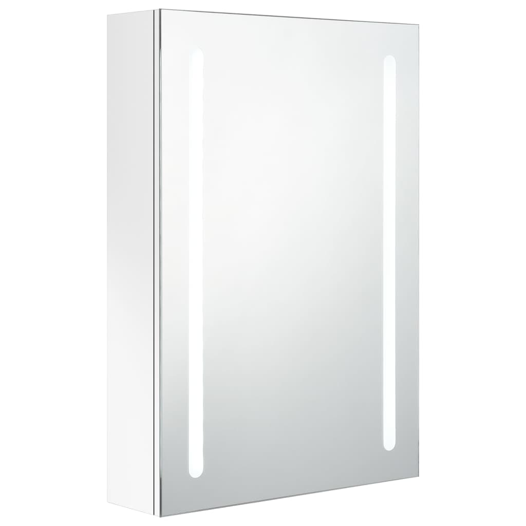 Badkamerkast Met Spiegel En Led 50 x 13 x 70 cm Glanzend wit
