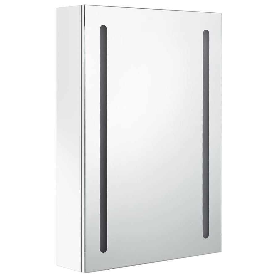 Badkamerkast Met Spiegel En Led 50 x 13 x 70 cm Glanzend wit